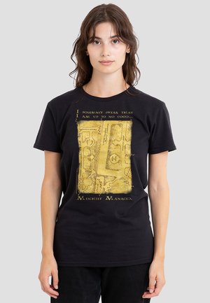Cotton Soul, HARRY POTTER MARAUDERS MAP INTERIOR WORDS - Print T-shirt - black