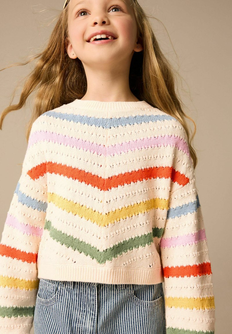 Pull en mohair à rayures multicolores