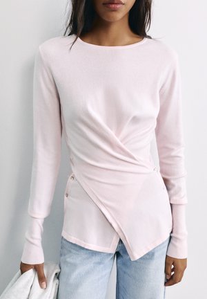 PULL&BEAR, WRAP-FRONT WITH BUTTONS - JUMPER - Pullover - pink