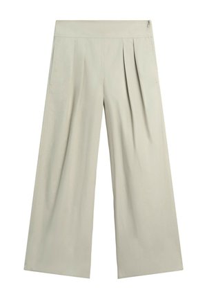 Massimo Dutti, WIDE-LEG PANTS WITH PLEATED SASH DETAIL - Stoffhose - khaki