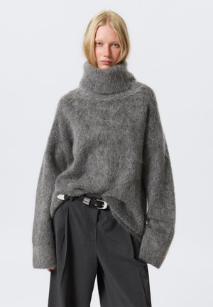 MOHAIR BLEND FUNNEL NECK SWEATER - Svetrík - dark grey melange