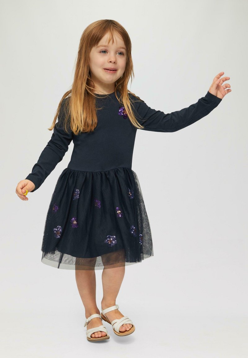 s.Oliver MIT UND PAILLETTEN - Cocktailjurk - navy