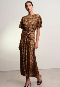 Next RUCHED CRINKLE MIDI-REGULAR FIT - Maxiklänning - brown