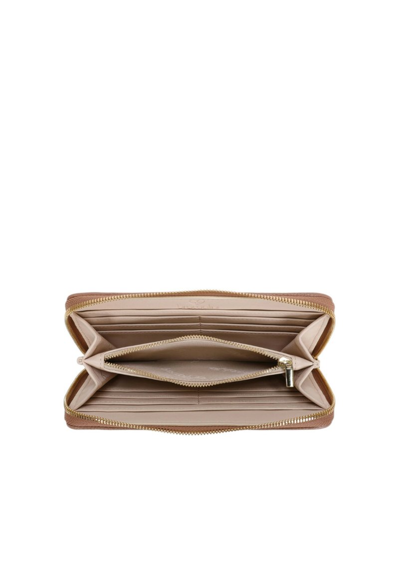 Portafoglio Da Donna In Vera Pelle B16702CO-BEIGE - Con Braccialini, Misure 14x10x4 Cm, Made In Italy
