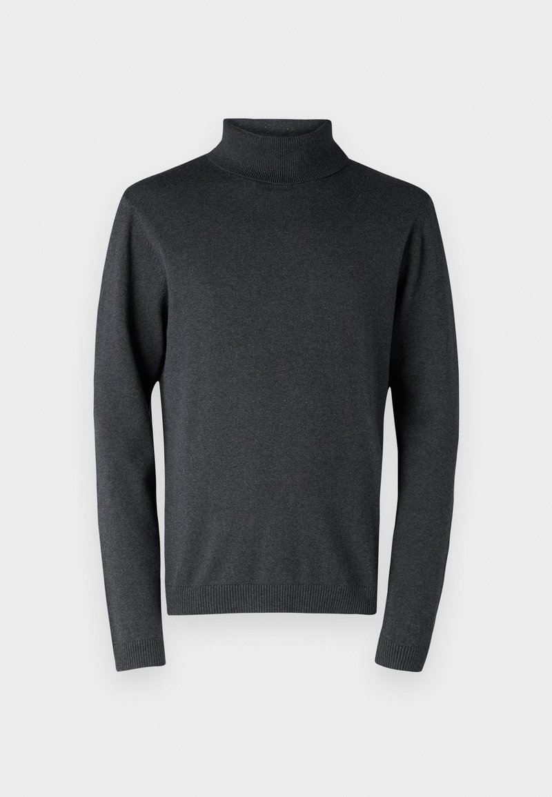 Jones Roll Padding Jack & Jones JJEBASIC KNIT ROLL NECK NOOS - Jumper - dark grey melange ...