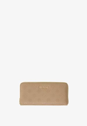 Guess, PORTAFOGLI DONNA ELLA LOGO SLG LARGE ZIP AROUND BEIGE LOGO - Geldbörse - beige