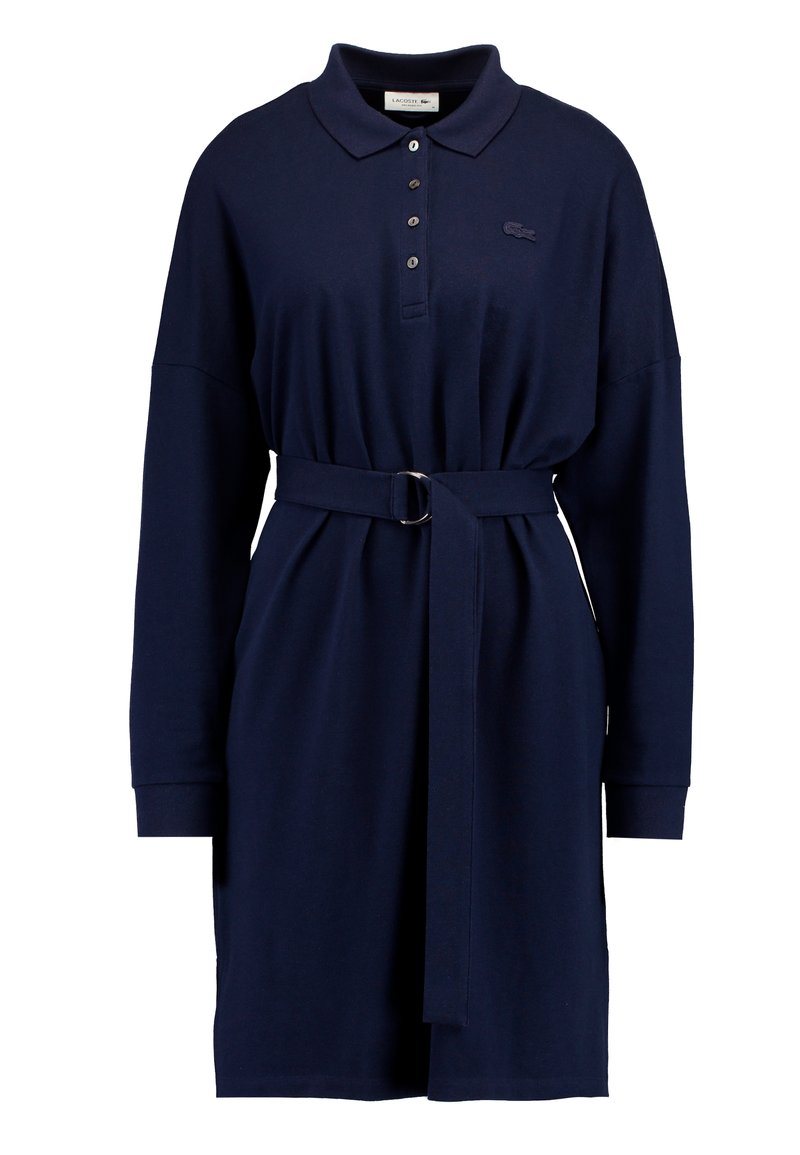 Lacoste Robe D Ete Navy Blue Bleu Marine Zalando Fr