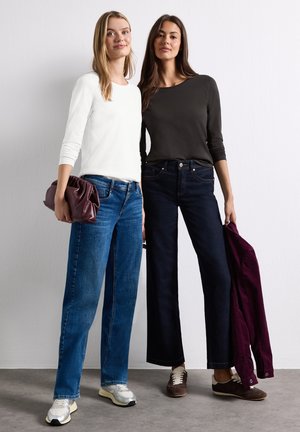 Street One, LANGARM SHIRTS MIT RUNDHALS IM 2ER-PACK - T-shirt à manches longues - off white black coffee