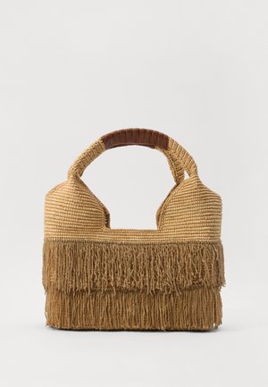 FRINGED BEACH BASKET - Handbag - beige/camel
