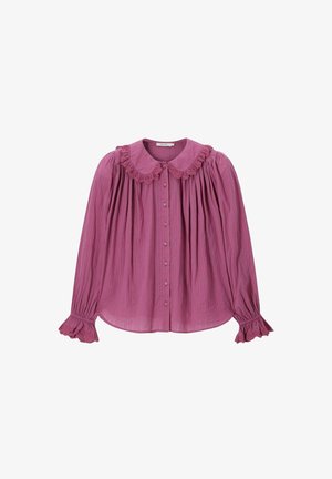 Sissy-Boy, SISSY-BOY BLUSE MIT SPITZEN-DETAILS - WEISS - Chemisier - lila