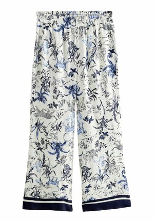 Next Stoffhose - white blue animal print