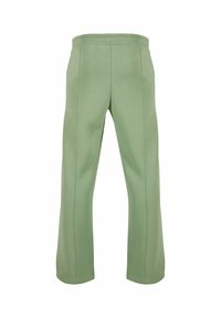 Groene, wijde sweatpants van zachte stof, met rechte naden en een elastische tailleband voor comfort. Geen zichtbare zakken.