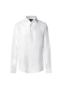 CLASSIC FIT LINEN HALF PLACKET SHIRT - Košeľa - optic white