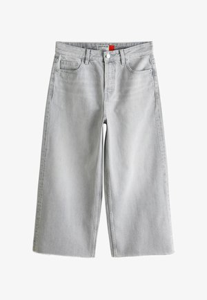 Next, REGULAR FIT - WIDE LEG RAW HEM CROPPED JEANS . - Wide leg - grey raw hem