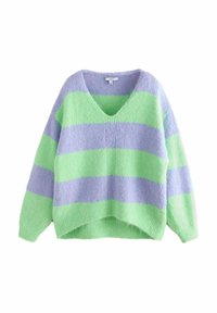 Next RELAXED FIT SOFT TOUCH V-NECK  - Pullover - purple green stripe