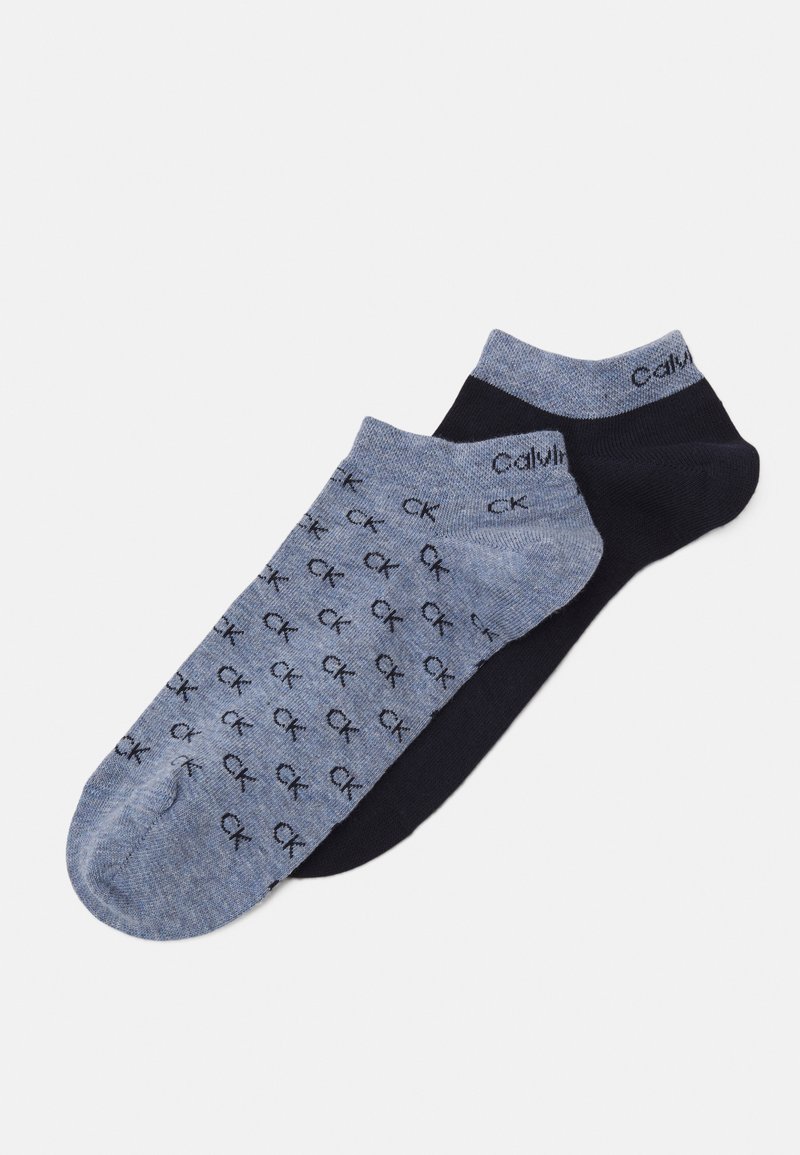 Calvin Klein Underwear SNEAKER ALL OVER LOGO 2 PACK - Meias de desporto - blue