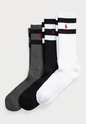 CLASS STRIPE CREW UNISEX 3 PACK - Calze - black/heather grey/white