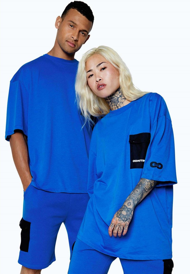 Hype T-shirt print blauw