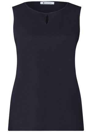 Street One, TOP MIT RUNDHALS UND CUT-OUT-DETAIL - Top - deep blue