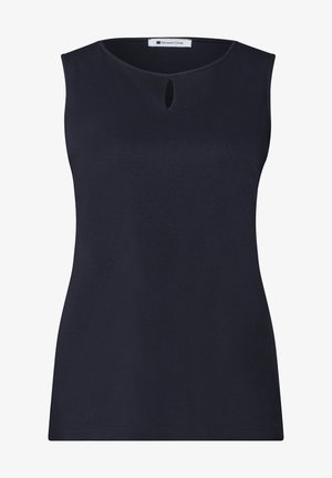 Street One, TOP MIT RUNDHALS UND CUT-OUT-DETAIL - Top - deep blue