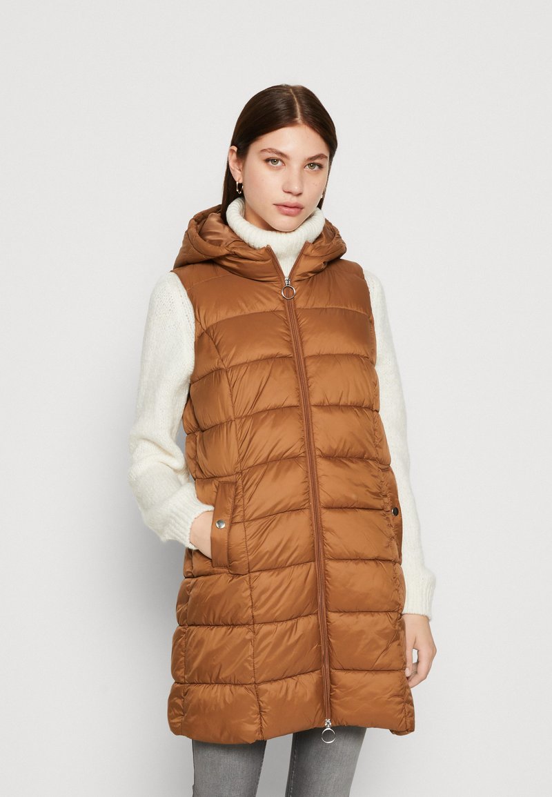 JDY JDYZULU LONG HOOD NEW - Strukirani kaput - toasted coconut
