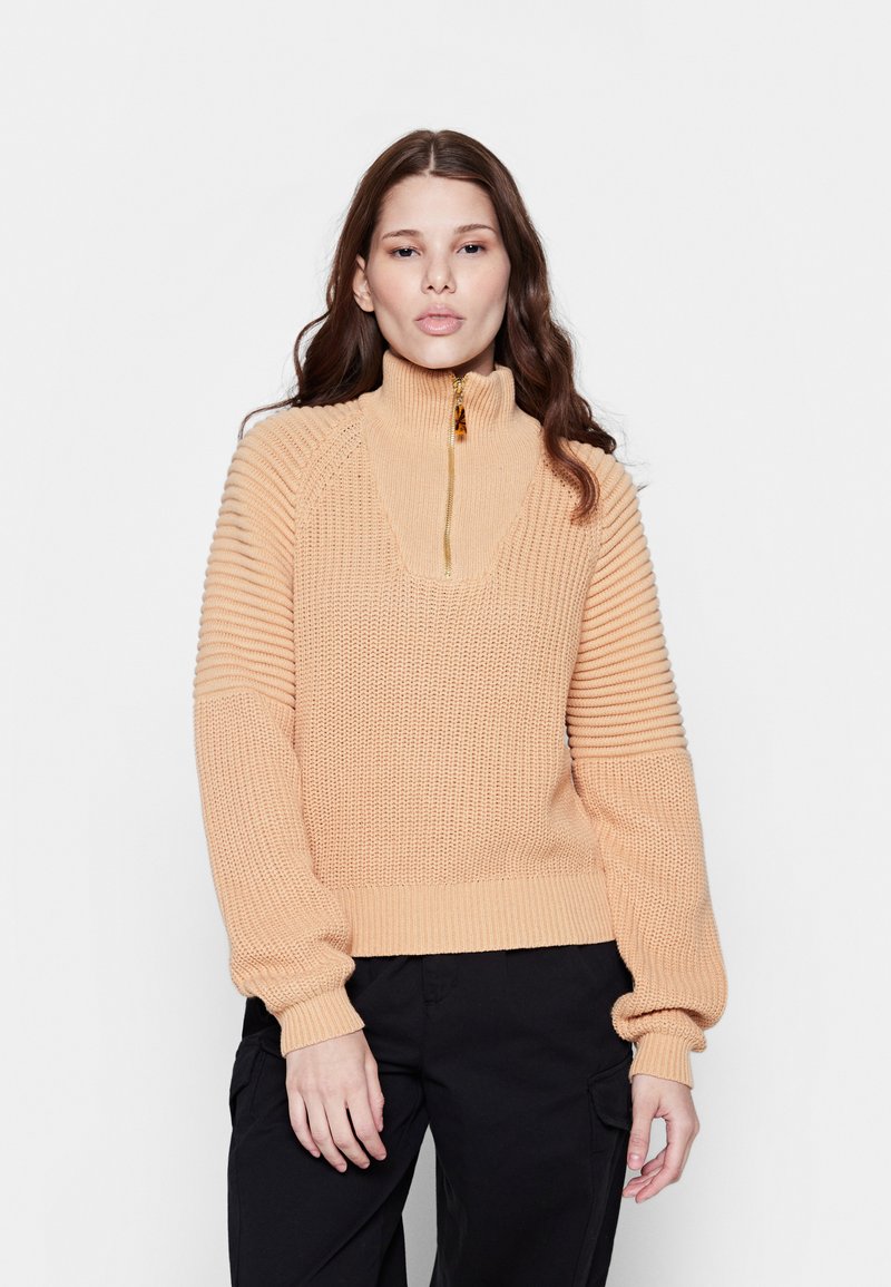 Scotch & Soda HALF ZIP RELAXED FIT Pullover portabello/camel