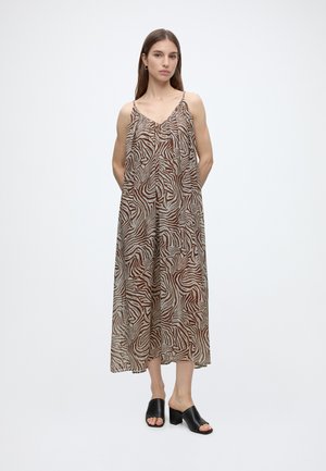 House of Sunny ZEBRA TRAPEZE - Maxi šaty - cocoa