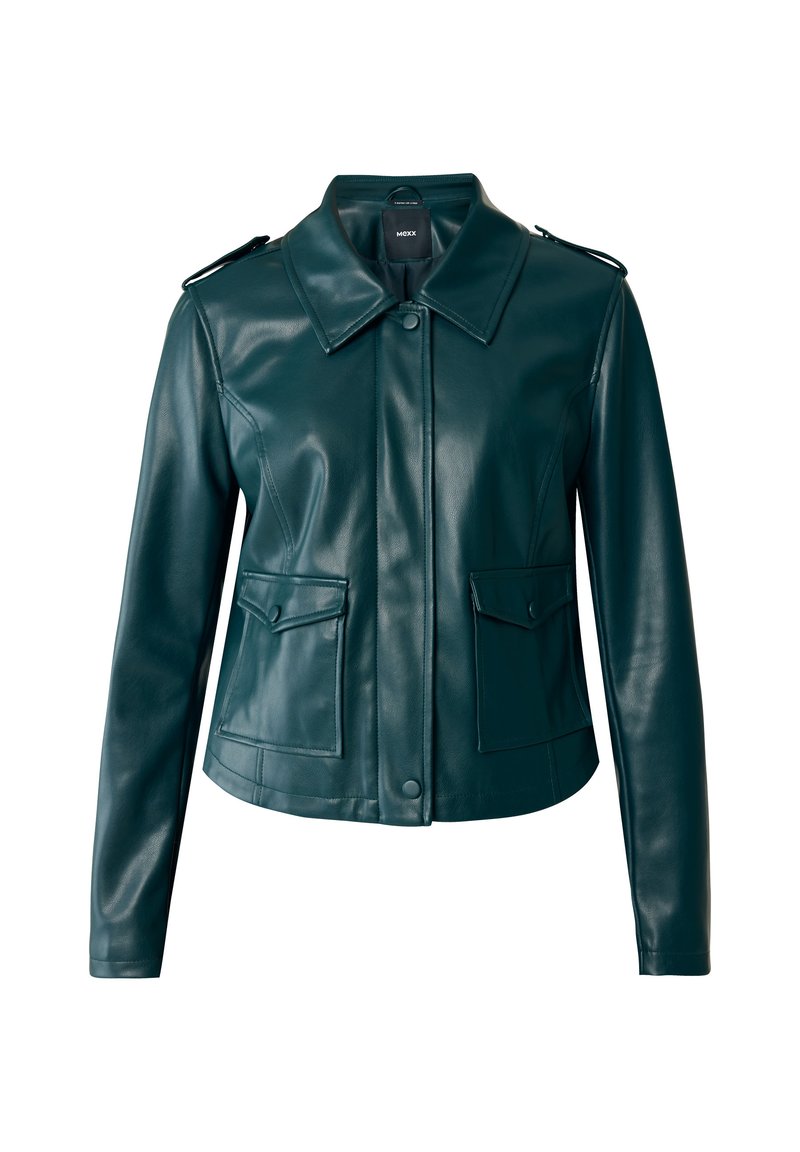 Mexx Imitatieleren jas donkergroen