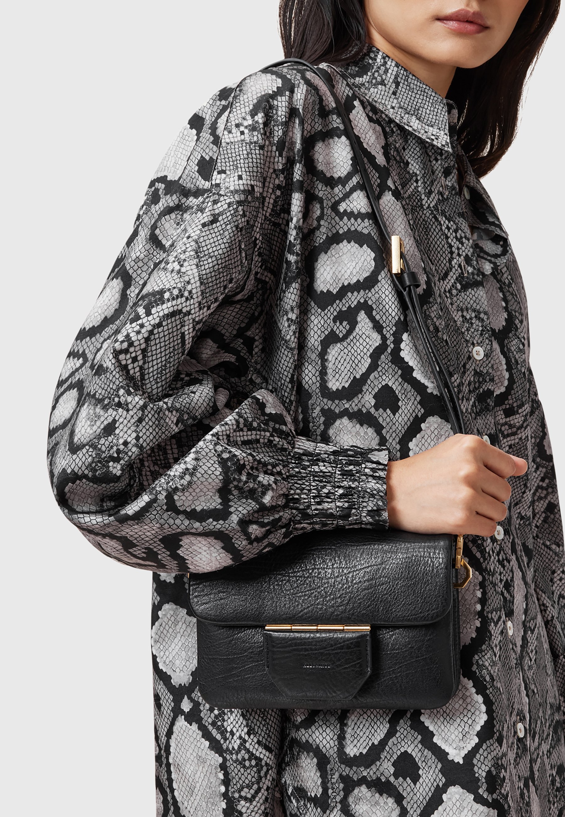 AllSaints JUPITER GRAIN XBODY - Cross body bag - black - Zalando.co.uk