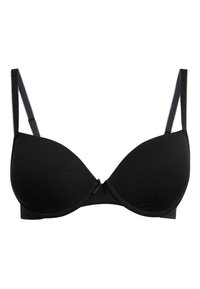 Fekete, formázott kosaras melltartó állítható vállpántokkal és kis középső masnival.