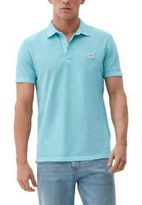 s.Oliver MIT FLAMM STRUKTUR - Poloshirt - helles türkis