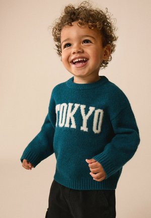 Next, KNITTED CREW NECK JUMPER - Jumper - teal blue tokyo