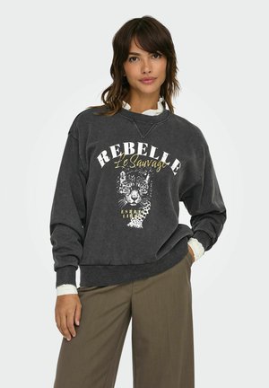 ONLY COOLES CASUAL TIEF ANGESETZTE SCHULTERN MIT DESIGN PRINT - Sudadera - grau