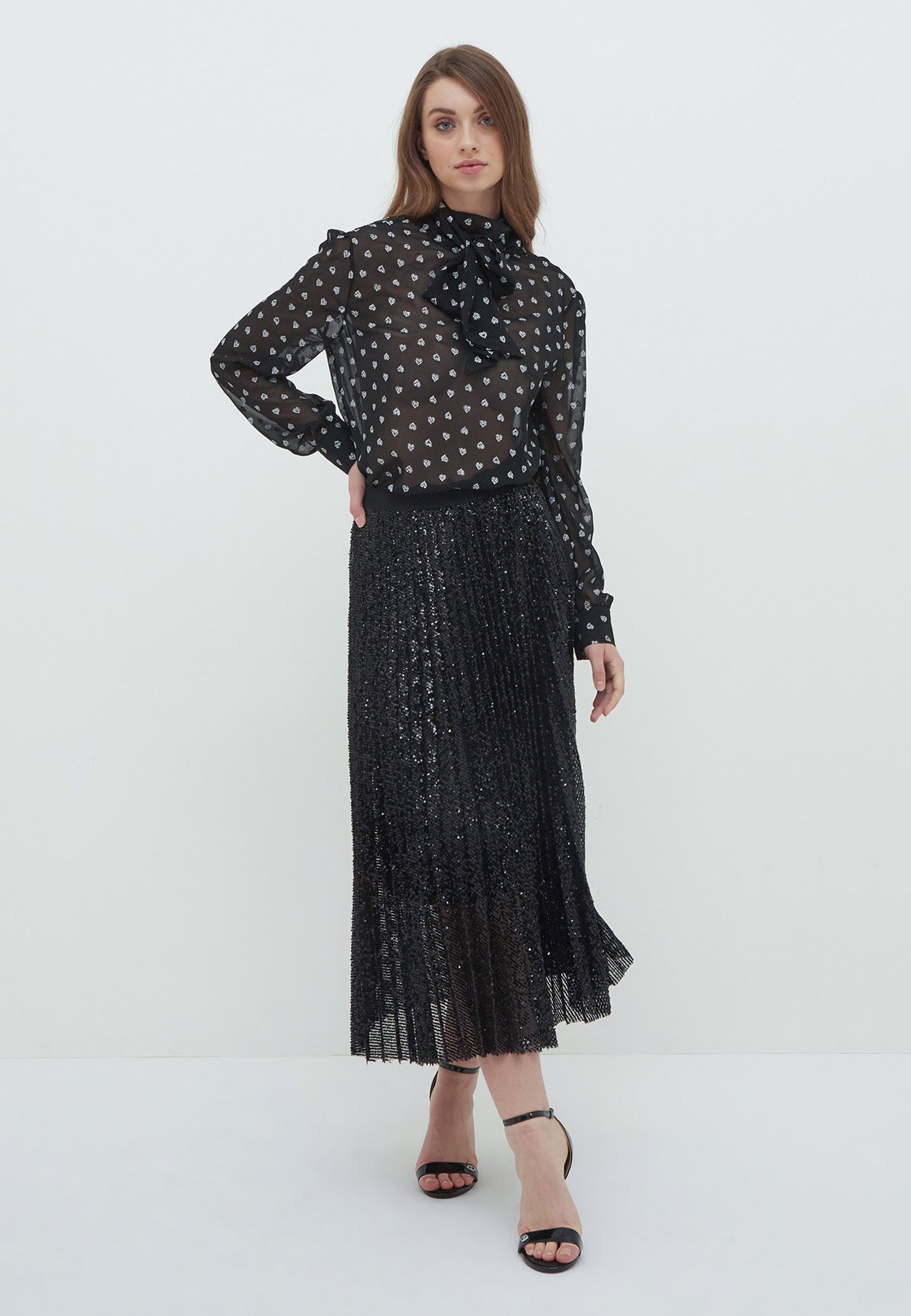 Motivi PAILLETTES - Gonna a pieghe - nero - Zalando.it