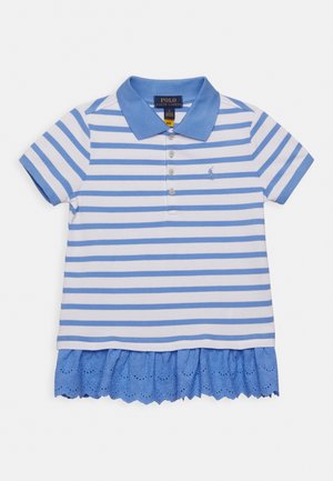 Polo Ralph Lauren RUFFLE-KNIT - Freizeitkleid - harbor island blue/white