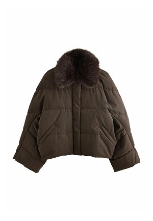 Next, PETITE FIT - CROPPED BATWING SLEEVE JACKET - Vinterjakker - chocolate brown