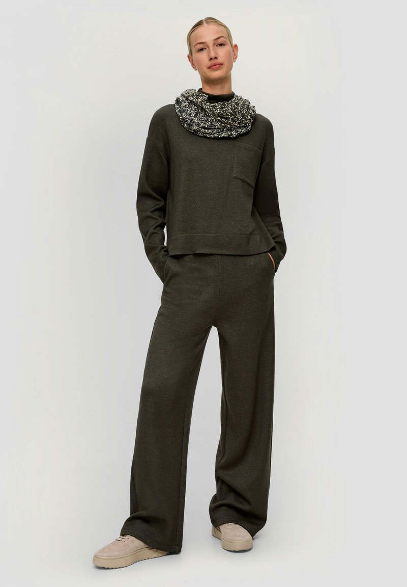 s.Oliver LOOP AUS REINER - Écharpe tube - olivgrün