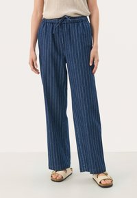 Jeans Straight Leg - stripe dark denim