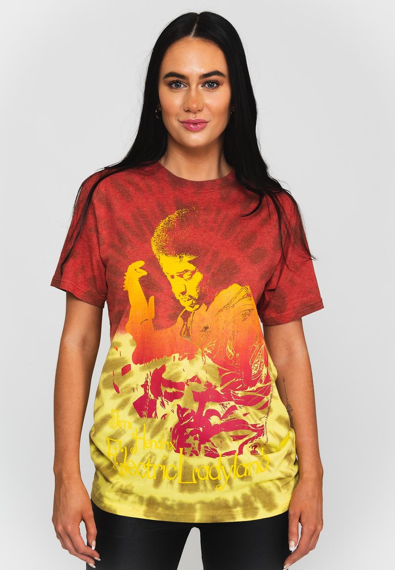 Paradiso Clothing JIMI HENDRIX ELECTRIC LADYLAND DIP DYE - Print T-shirt - red