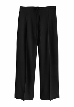 Next, TALL FIT - TIE WAIST WIDE LEG TROUSERS . - Nohavice - black