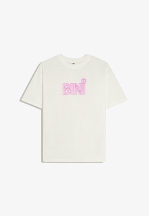 Bershka, PRINT T-SHIRT BINI - T-shirt imprimé - white