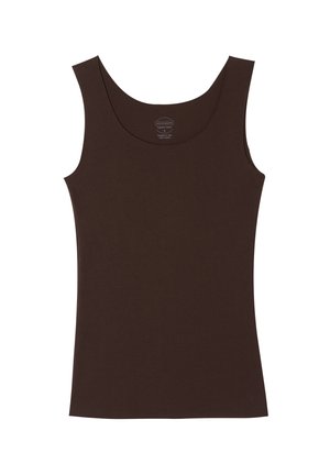 Intimissimi, ROUND NECK AND RAW CUT - Tílko - dark brown