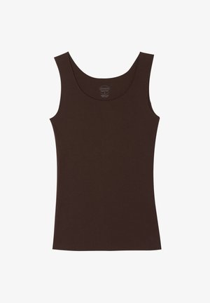 Intimissimi, ROUND NECK AND RAW CUT - Tílko - dark brown
