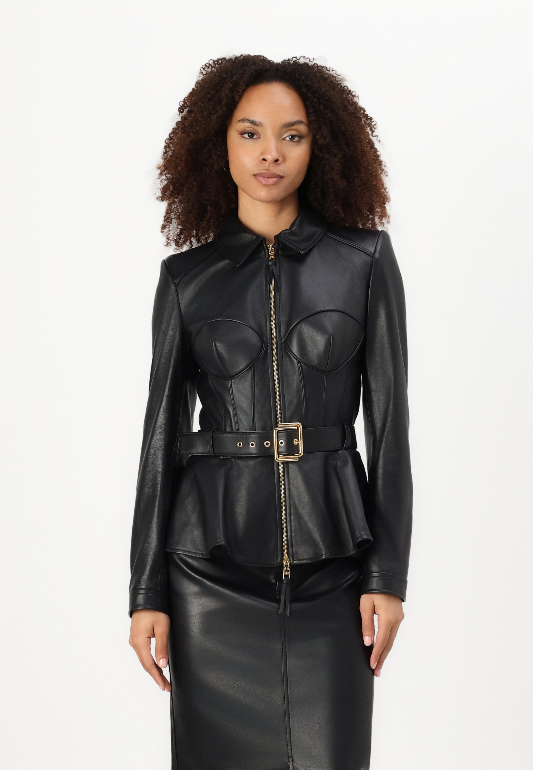 レザージャケット・コート ELISABETTA FRANCHI Elisabetta Franchi Jackets Elisabetta Franchi - Belted leather jacket black - The Corner