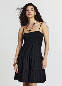 Calliope CORTO PUNTO SMOCK - Freizeitkleid - ultrablack