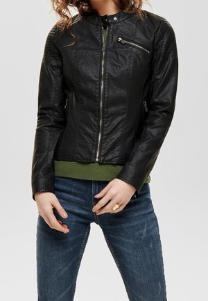 Imitatieleren jas - black