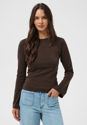 Kaffe, KAJAMILLA FLARED - T-shirt à manches longues - chocolate brown