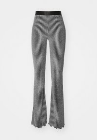 GLITTER URI PANTS - Hlače - silver/black