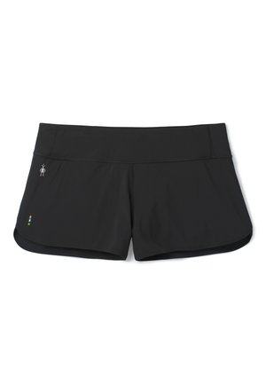 Pantaloni sportivi neri realizzati in tessuto leggero. Presentano una cintura piatta e un piccolo logo sulla parte anteriore sinistra, con strisce multicolori all'orlo.