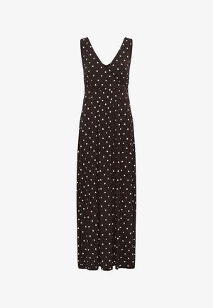 Kaffe, KABELLA LONG - Maxikleid - coffee bean chalk dot